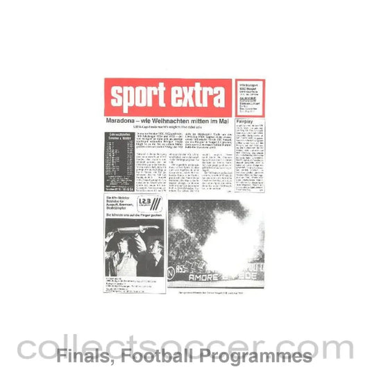 1989 UEFA Cup Final Official Programme Stuttgart v Napoli Sport Extra Edition