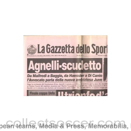 1990 - La Gazzetta Dello Sport - Italian newspaper of 16/05/1990 covering the match Fiorentina v Juventus
