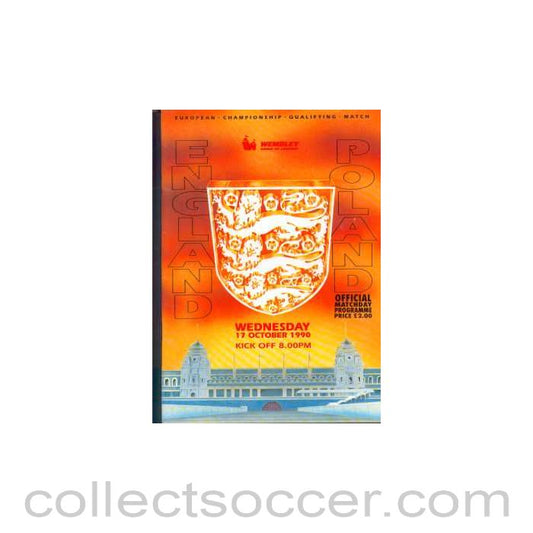 1990 England V Poland Programme 17/10/1990