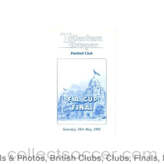 1991 Tottenham Hotspur FA Cup Final menu 18/05/1991