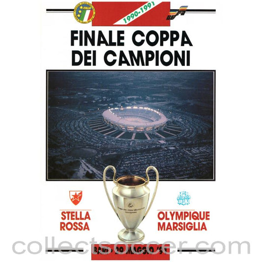 1991 European Cup Final Official Programme Red Star v Olympic Marseille