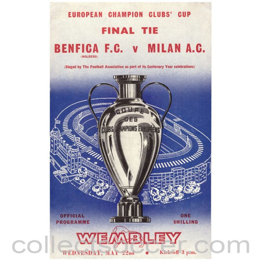1963 European Cup Final  Benfica v AC Milan Official Programme