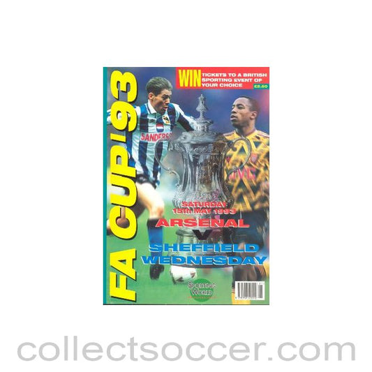 1993 Sporting World Publications Magazine special edition for the 1993 FA Cup Final played between Arsenal and Sheffield Wednesday