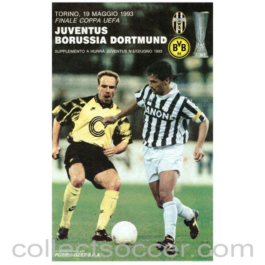 1993 UEFA Cup Final Official Programme Juventus v Borussia Dortmund 2nd Leg