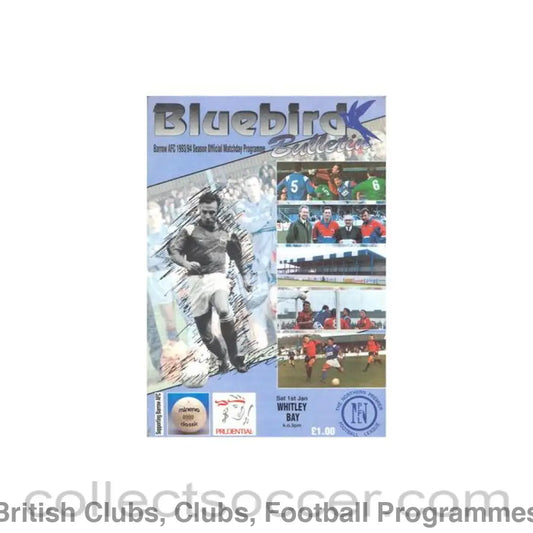 1994 - Barrow v Whitley Bay official programme 01/01/1994 Northern Premier Football League