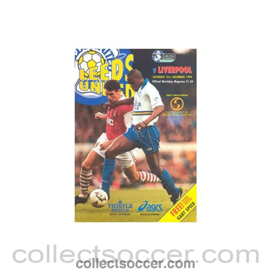 1994 - Leeds United v Liverpool official programme 31/12/1994 Premier League with a giant Gary Speed poster and a
