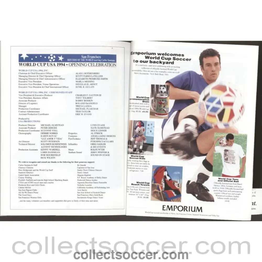 1994 World Cup Gameday Programme - San Franciso Flag Edition - Collect Soccer