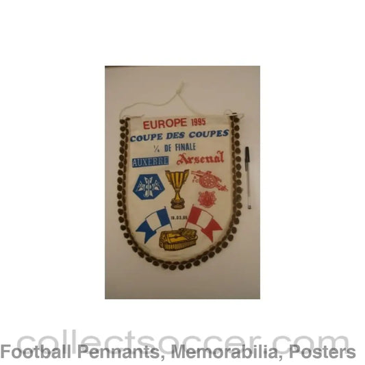 1995 - Auxerre v Arsenal European Cup Winners Cup 16/03/1995 pennant