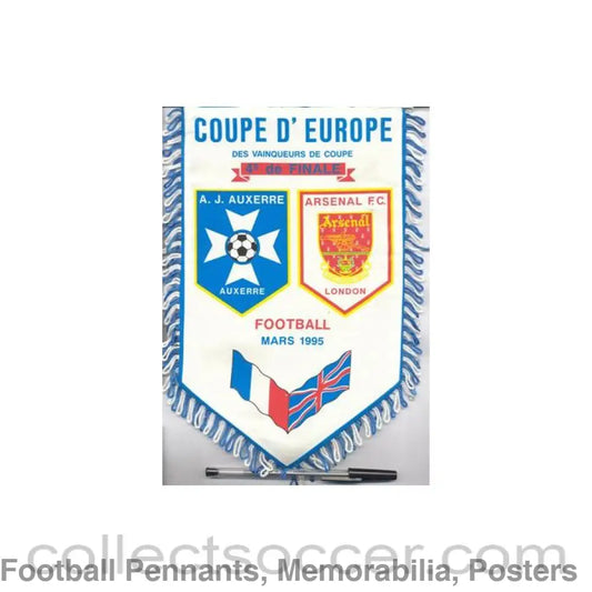 1995 - Auxerre v Arsenal European Cup Winners Cup 16/03/1995 pennant