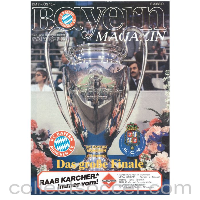 1987 European Cup Final Bayern Munich v Porto Bayern Edition Programme