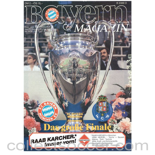 1987 European Cup Final Bayern Munich v Porto Bayern Edition Programme