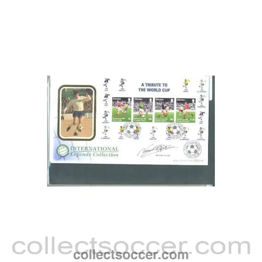 1998 - A Tribute to The World Cup Gibraltar First Day Cover 23/01/1998 originally signed by Norman Hunter