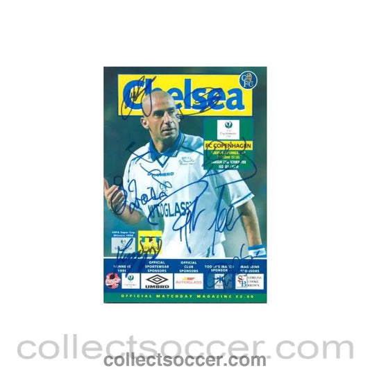 1998 - Chelsea v Copenhagen official programme 22/10/1998 European Cup Winners Cup signed by all 11 players, incl. Gianfranco Zola - Collect Soccer