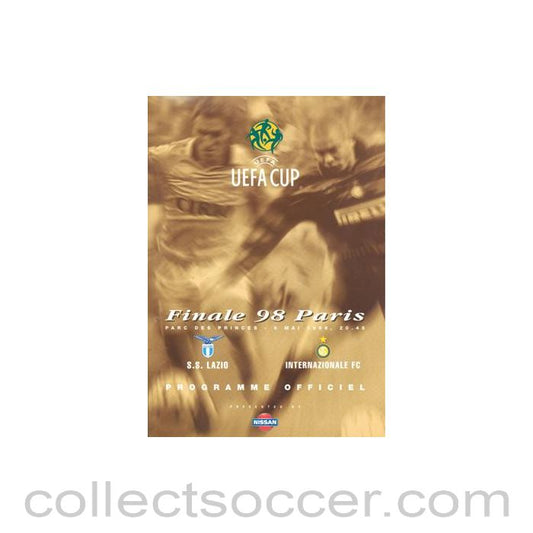 1998 UEFA Cup Final Official Programme Lazio v Inter Milan
