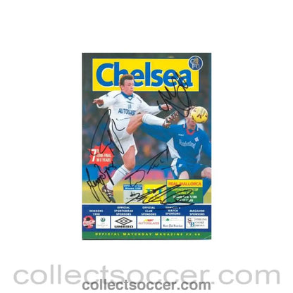 1999 - Chelsea v Real Majorca official programme 08/04/1999 European Cup Winners Cup fully signed!
