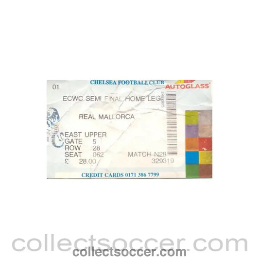 1999 - Chelsea v Real Majorca ticket 08/04/1999 Cup Winners Cup Semi-Final