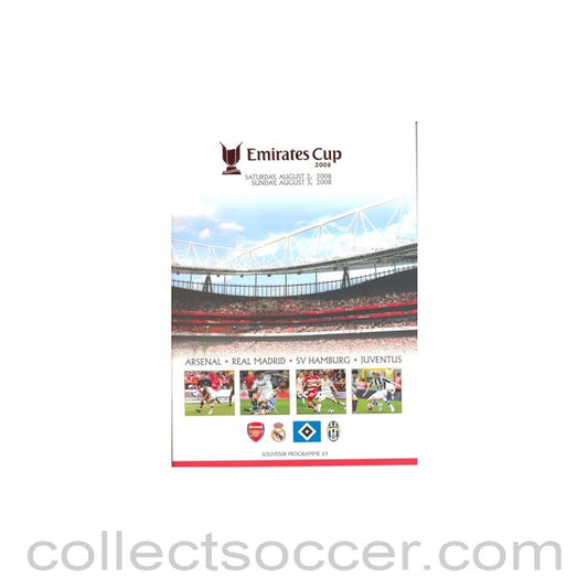 2008 Hamburg v Real Madrid and Arsenal v Juventus 02/08/2008, Hamburg v Juventus 03/08/2008 Emirates Cup programme