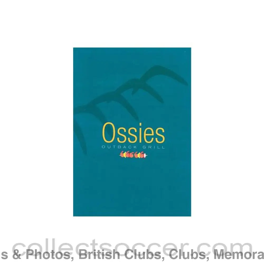 2000 - Chelsea v Arsenal Ossies menu in cover 06/09/2000