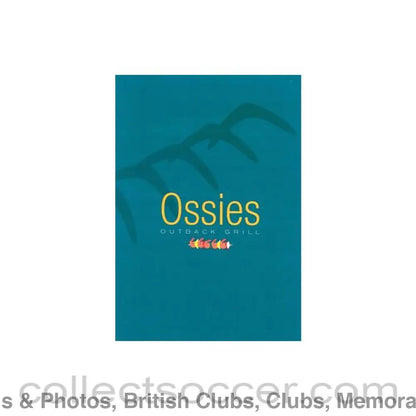 2000 - Chelsea v Arsenal Ossies menu in cover 06/09/2000