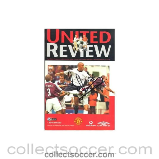 2000 - Manchester United v Sunderland official programme 09/09/2000 Premier League, signed - Collect Soccer