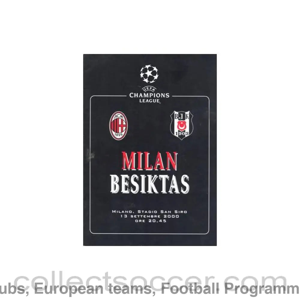 2000 Milan v Besiktas official programme 13/09/2000 Champions League