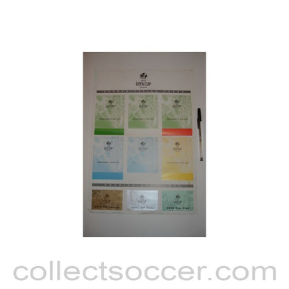 2000 UEFA Cup Final in Copenhagen Arsenal v Galatasaray poster to identify the Accreditation & Hospitality Cards