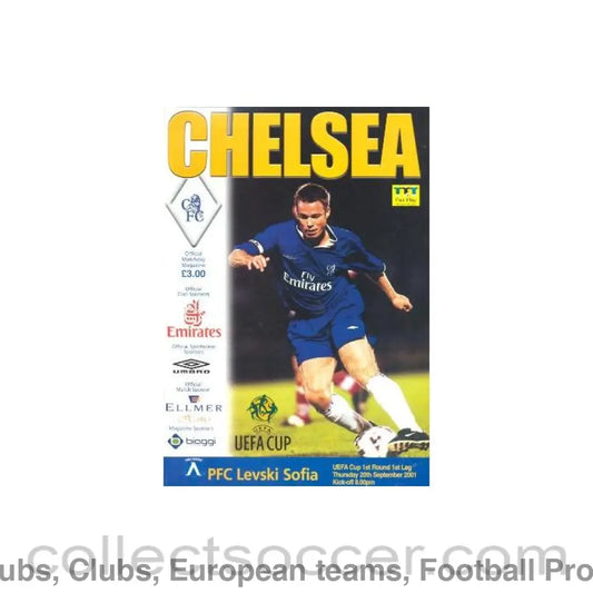 2001 - Chelsea v Levski Sofia official programme 20/09/2001 UEFA Cup