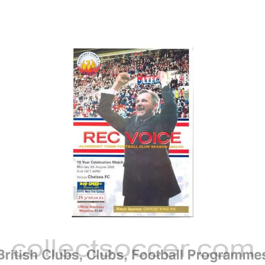 2002 - Aldershot Town v Chelsea official programme 05/08/2002