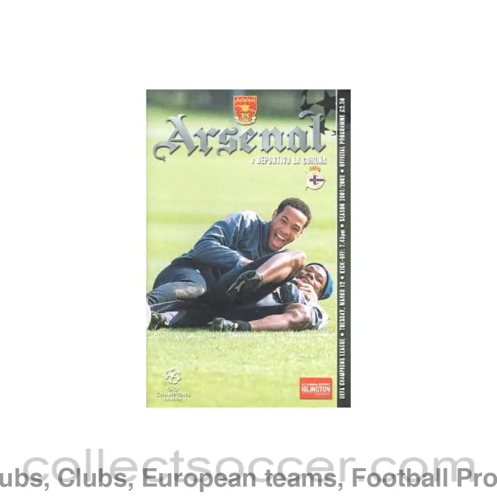 2002 - Arsenal v Deportivo La Coruna official programme 12/03/2002