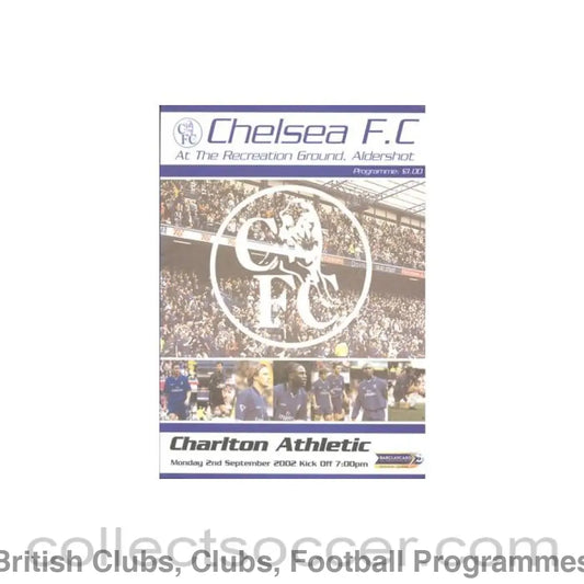 2002 - Chelsea v Charlton Athletic official programme 02/09/2002 Premier League at Aldershot