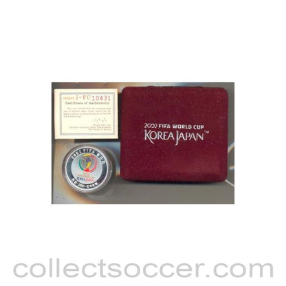 2002 World Cup - coin issued by the Bank of Korea on this occasion in its original box with a Certificate of Authenticity