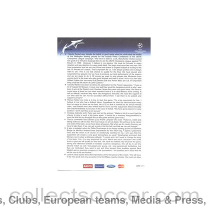 2004 - Chelsea v Monaco Press Pack Update 05/05/2004 Champions League Semi-Final