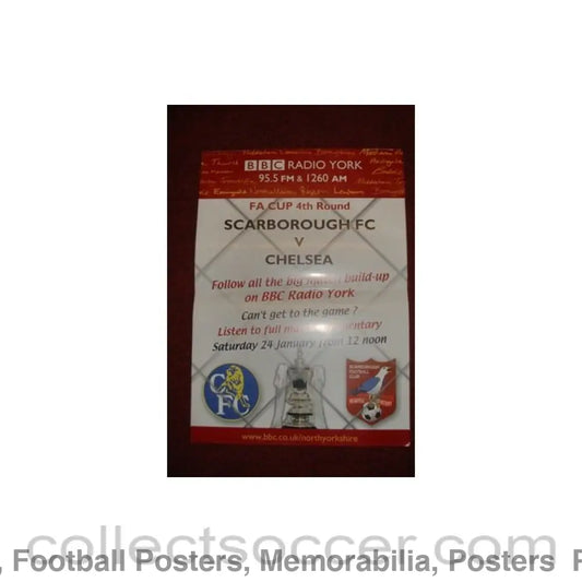 2004 - Scarborough v Chelsea 24/01/2004 poster FA Cup 29.5 x 42 cm BBC production