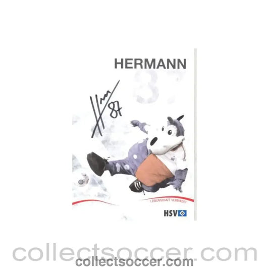 2009 - Hamburg Hermann mascot signed card of Season 2009-2010