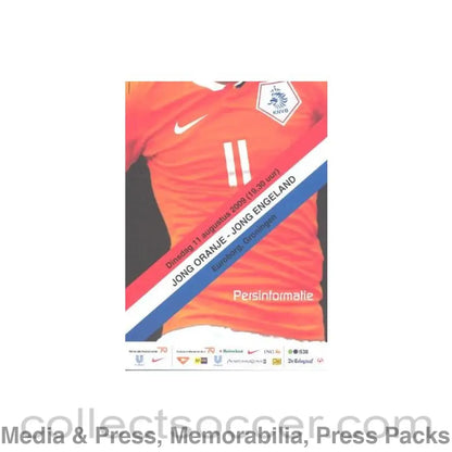 2009 - Holland v England official press pack 12/08/2009 in Dutch