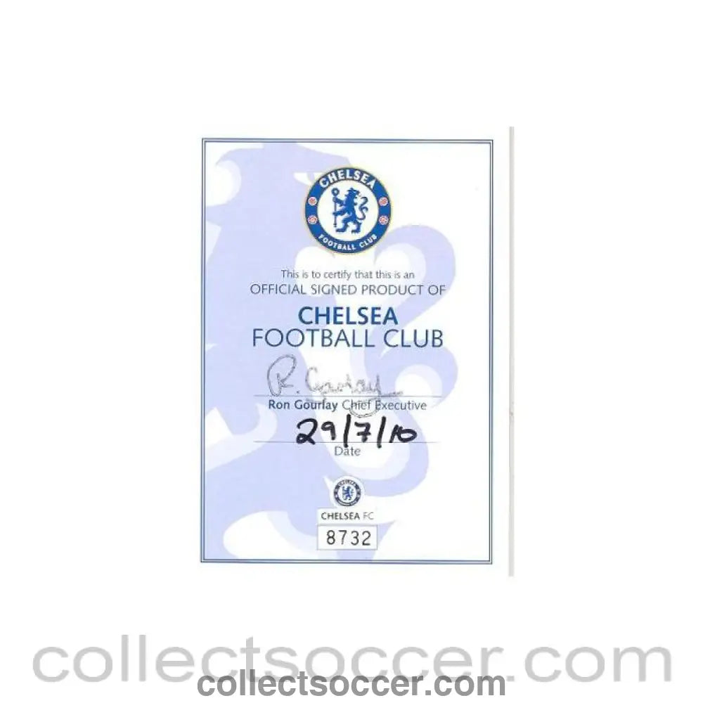 2010 - Officially Signed Product of Chelsea F.C. - original signarure of Ron Gourlay - Chief Executive of Chelsea F.C.