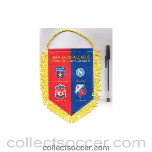 2010 - Steaua Bucharest, Liverpool, Naples and Utrecht pennant of Europa League 2010 - 11, Group K - Collect Soccer