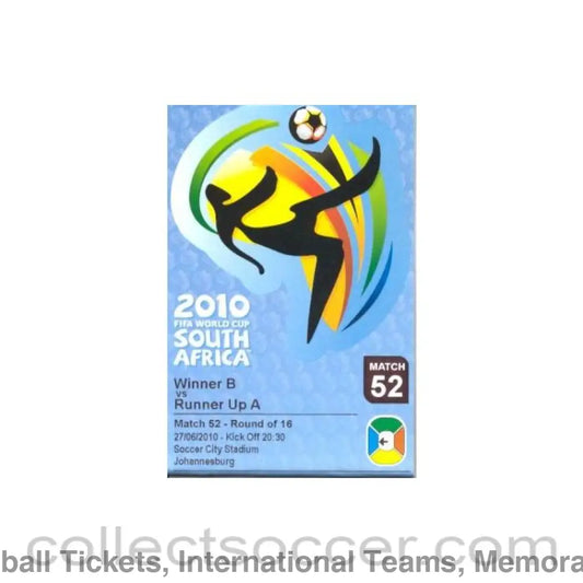 2010 World Cup blue ticket Match 52 Argentina v Mexico 27/06/2010