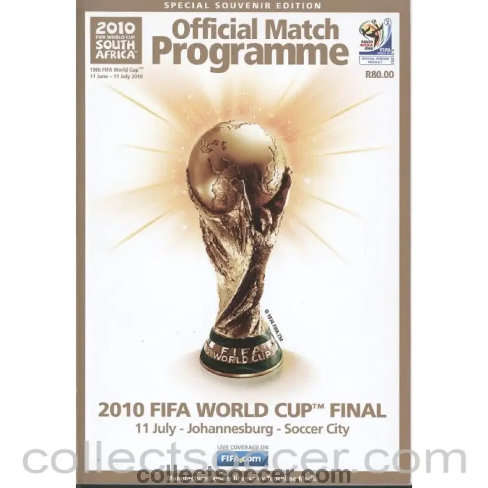2010 World Cup Final Programme Netherlands v Spain - Collect Soccer