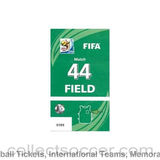 2010 World Cup Photographer Bib Ticket Match 44 Netherlands v Cameroon
