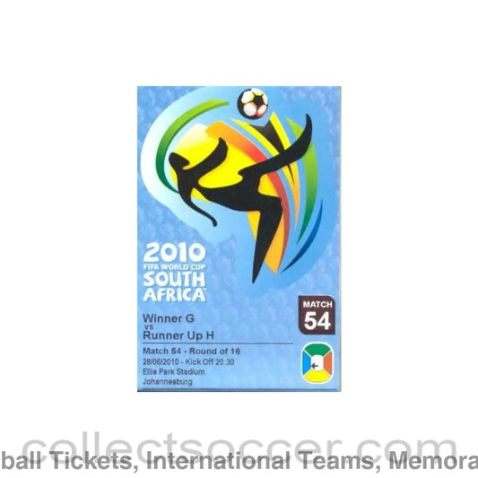 2010 World Cup ticket Match 54 Brazil v Chile 28/06/2010