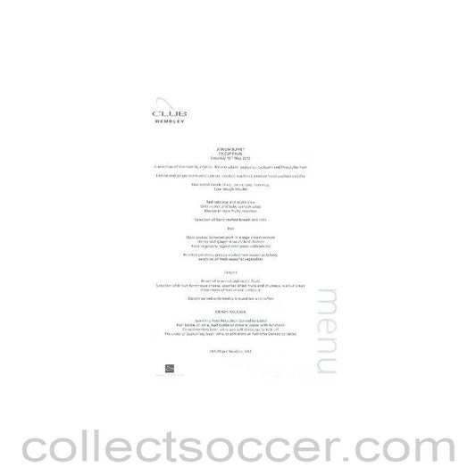 2010 F.A. Cup Final Chelsea v Portsmouth 15/05/2010 menu A4 single sheet style