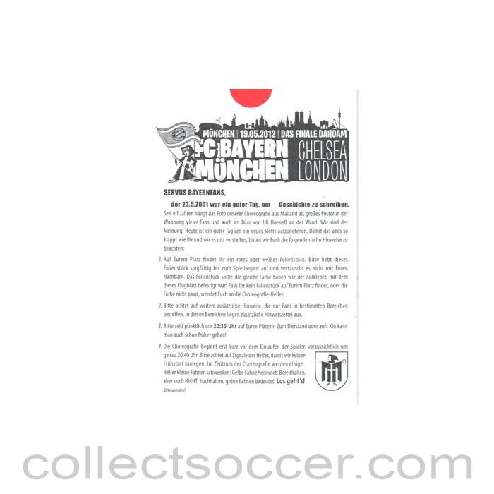 2012 Champions League Final Chelsea v Bayern Munich 19/05/2012 flyer of the Bayern Munich supporters in German