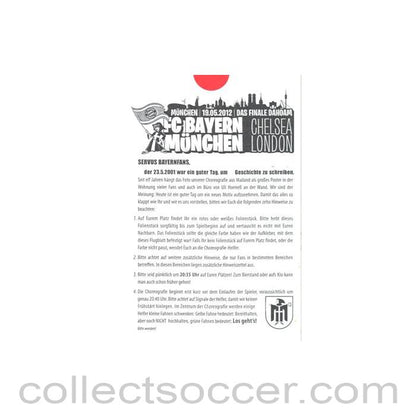 2012 Champions League Final Chelsea v Bayern Munich 19/05/2012 flyer of the Bayern Munich supporters in German