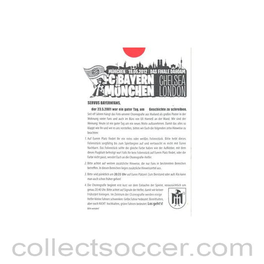 2012 Champions League Final Chelsea v Bayern Munich 19/05/2012 flyer of the Bayern Munich supporters in German