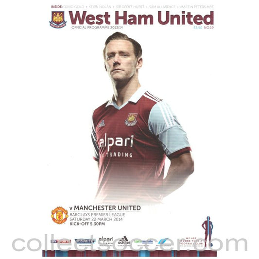 2013 - 2014 West Ham United v Manchester United Football Programme