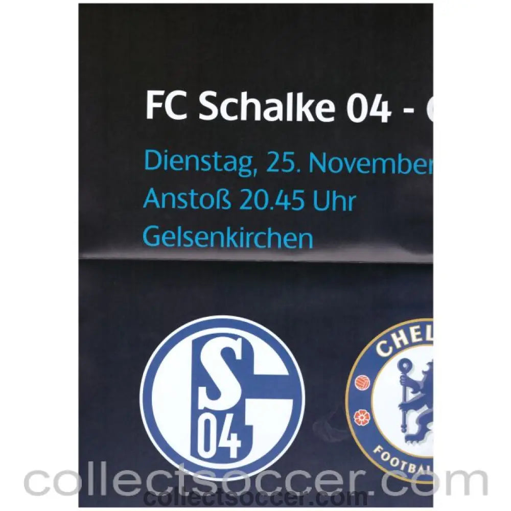 2014 - Schalke v Chelsea Official Rare Poster 25/11/2014