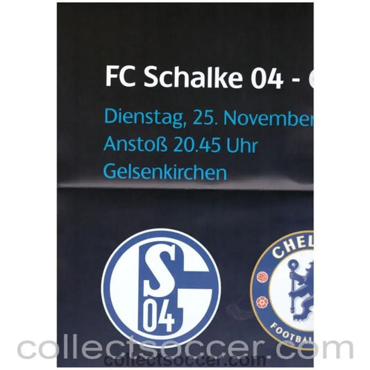 2014 - Schalke v Chelsea Official Rare Poster 25/11/2014 - Collect Soccer