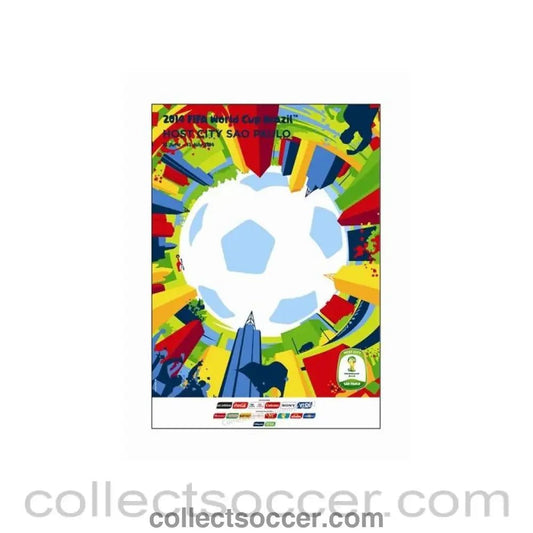 2014 World Cup Official Poster Sao Paulo Host City - Collect Soccer