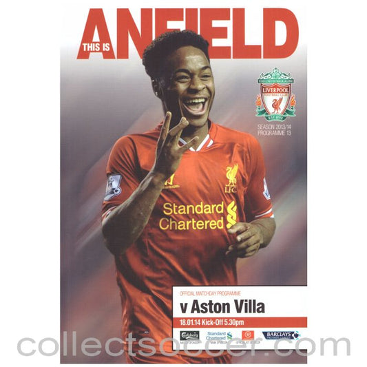 2014 Liverpool v Aston Villa Football Programme